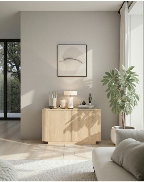 Buffet 2 portes ADRIATICO chène clair lindbergh - 130x75x43 cm