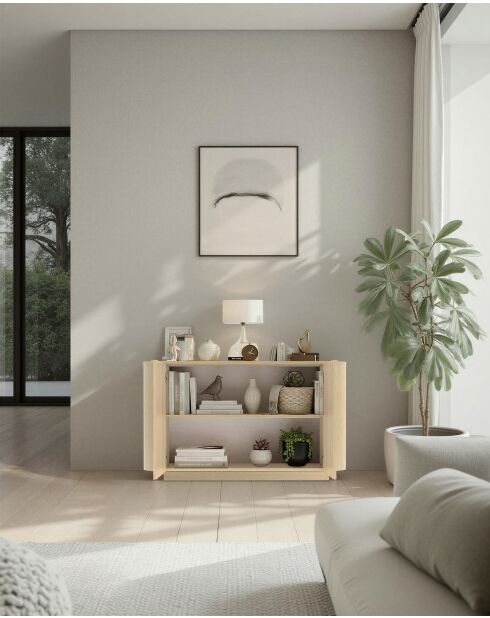 Buffet 2 portes ADRIATICO chène clair lindbergh - 130x75x43 cm
