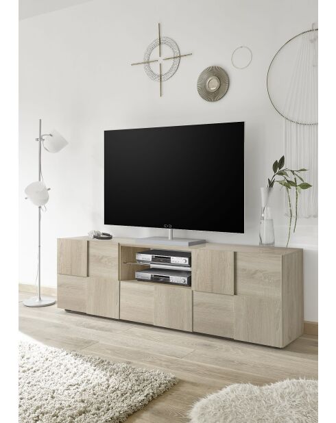 Tv-meubel 2 deuren, 1 lade DAMA samoa eikenhout - 181x42x57 cm