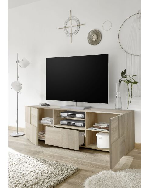 Tv-meubel 2 deuren, 1 lade DAMA samoa eikenhout - 181x42x57 cm