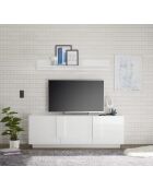 Meuble TV 3 portes JUPITER blanc laqué brilliant - 182x44x63 cm