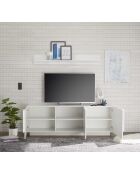Meuble TV 3 portes JUPITER blanc laqué brilliant - 182x44x63 cm