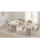 Table ovale plateau fix SAXA travertin - 210x100x78 cm