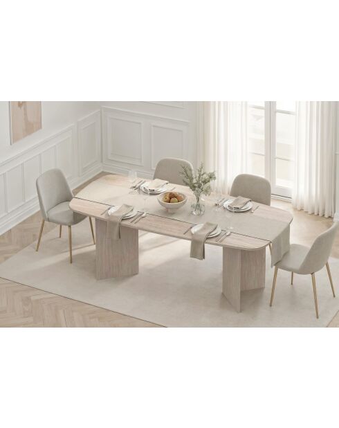 Table ovale plateau fix SAXA travertin - 210x100x78 cm