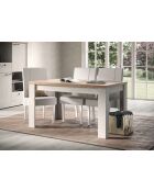 Tapa de comedor COUNTRY de roble gaditano, roble merengue blanco - 137x79x90 cm