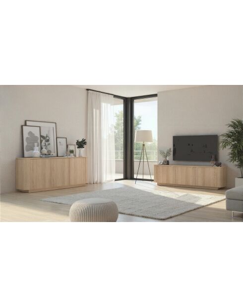 ADRIATICO 3-deurs tv-meubel lindbergh licht eiken - 180x53x43 cm