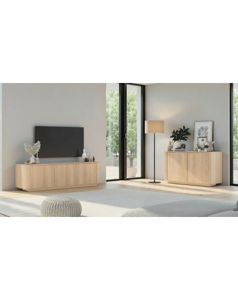 ADRIATICO 3-deurs tv-meubel lindbergh licht eiken - 180x53x43 cm