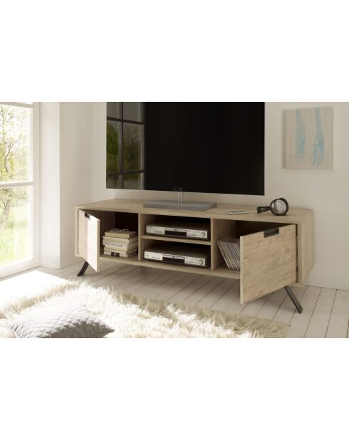 PALMA licht eikenhouten tv-meubel met 2 deuren - 155,8x50x50,4 cm