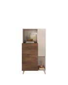 Highboard 2 Türen MONACO Cashmere/Mercury - 80x155x43 cm