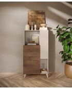Highboard 2 Türen MONACO Cashmere/Mercury - 80x155x43 cm