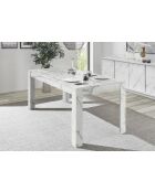 Table avec allonge CARRARA marbre blanc - 180x79x90 cm