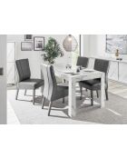 Table avec allonge CARRARA marbre blanc - 180x79x90 cm