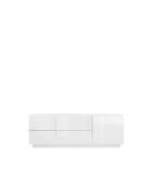 Lowboard 2 tiroirs, 1 porte JUPITER blanc laqué brilliant - 182x44x63 cm