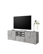 Meuble TV 2 portes, 1 tiroir DAMA béton - 181x42x57 cm