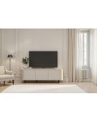 Meuble TV 3 portes avec pied métal ORTISEI cachemire - 180x61x43 cm