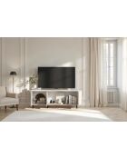Meuble TV 3 portes avec pied métal ORTISEI cachemire - 180x61x43 cm