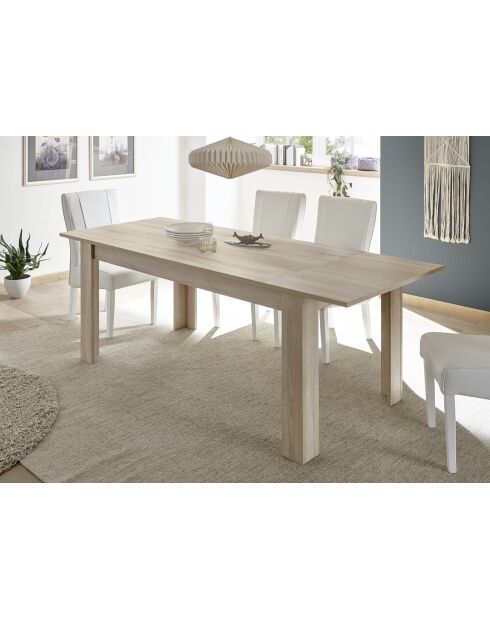 Table avec allonge RUSTICA chêne samoa - 137x79x90 cm