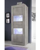 Vitrine petite sans éclairage BASIC chêne pin clair - 60.9x42x161.2 cm