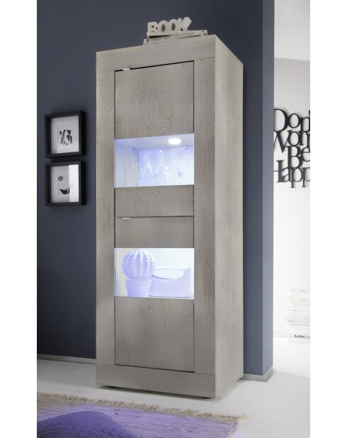 Vetrina piccola senza illuminazione BASIC rovere pino chiaro - 60,9x42x161,2 cm
