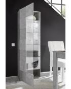 Vitrine 1 porte en verre battant DAMA béton - 59.7x42x186.4 cm