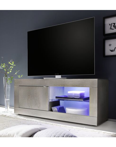 Porta TV piccolo 1 porta senza illuminazione BASIC rovere pino chiaro - 140x56x43 cm
