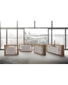 Buffet 4 portes RIMINI mercure / cachemire - 210x102x40 cm