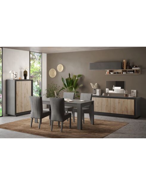 Mesa de comedor SKY con acabado en lava - 137x79x90 cm