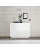 2-türiges Sideboard JUPITER, glänzend weiß lackiert - 120x44x90 cm