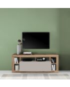 Porta TV RIMINI a 1 porta mercurio/cashmere - 172x66x40 cm