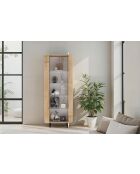 Vitrine mit 1 Tür MURANO Cadiz Eiche - 80x200x43 cm
