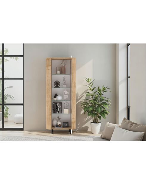 Vitrine avec 1 porte MURANO chêne cadiz - 80x200x43 cm