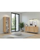 Vitrine mit 1 Tür MURANO Cadiz Eiche - 80x200x43 cm