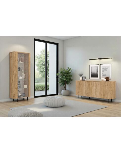 Vitrine avec 1 porte MURANO chêne cadiz - 80x200x43 cm