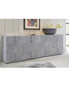 Buffet 4 portes en bois DAMA béton - 241x42x84 cm
