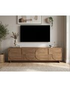 4-türiger TV-Ständer von Pull ZEN aus Quecksilberholz, 205 x 58 x 40 cm