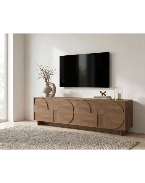 Porta TV Push a 4 ante - pull ZEN mercury wood - 205x58x40 cm