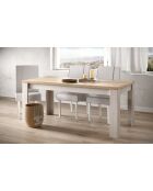 Tablero de mesa de comedor Fix COUNTRY de roble de Cádiz, merengue de roble blanco, 180 x 79 x 90 cm