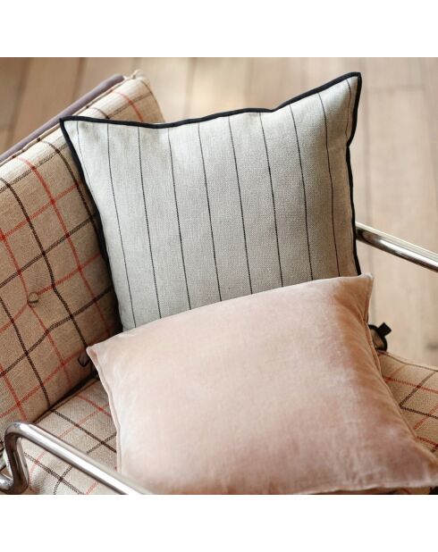 Housse de coussin en lin mélangé Calvi II blanche
