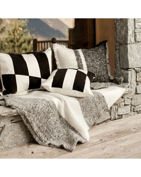 Housse de coussin en lin mélangé Sidney noire
