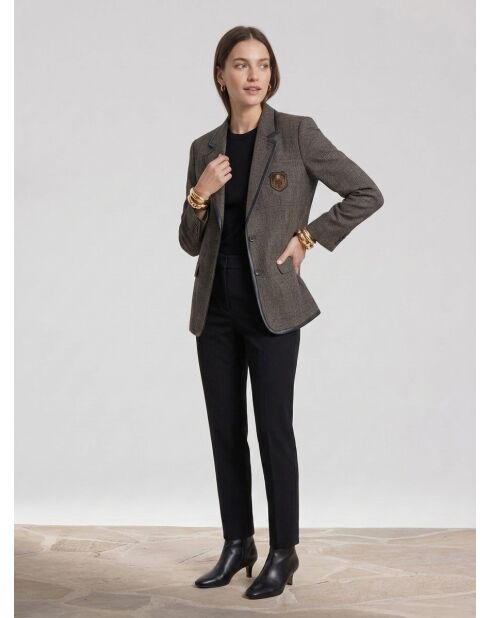 Veste ample 2 boutons avec blason et ganse brown