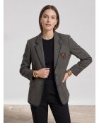 Veste ample 2 boutons avec blason et ganse brown