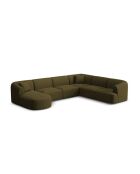 Talia Ecksofa für 7 Personen, modulares Panorama-Ecksofa, rechts, 330 x 255 x 70 cm, Grün