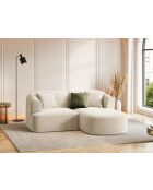 Talia Modulares Ecksofa für 3 Personen, Samt, 180 x 156 x 70 cm, hellbeige