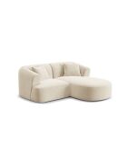 Talia Modulares Ecksofa für 3 Personen, Samt, 180 x 156 x 70 cm, hellbeige