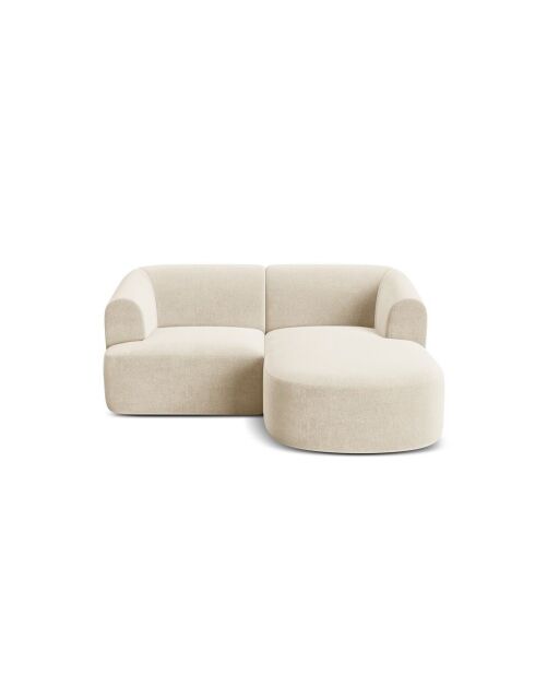 Talia Modulares Ecksofa für 3 Personen, Samt, 180 x 156 x 70 cm, hellbeige