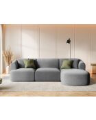 Talia Modulares Ecksofa aus Samt für 4 Personen, grau, 256 x 156 x 70 cm