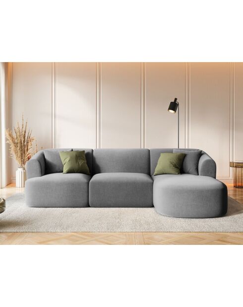 Talia Modulares Ecksofa aus Samt für 4 Personen, grau, 256 x 156 x 70 cm