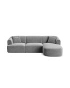 Talia Modulares Ecksofa aus Samt für 4 Personen, grau, 256 x 156 x 70 cm