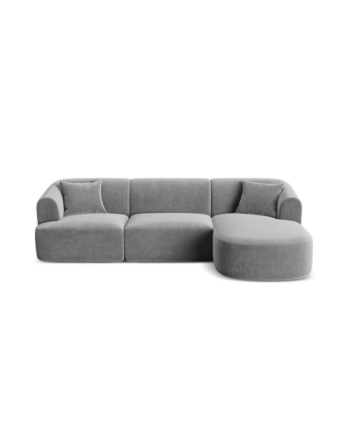 Talia Modulares Ecksofa aus Samt für 4 Personen, grau, 256 x 156 x 70 cm