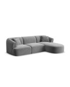Talia Modulares Ecksofa aus Samt für 4 Personen, grau, 256 x 156 x 70 cm